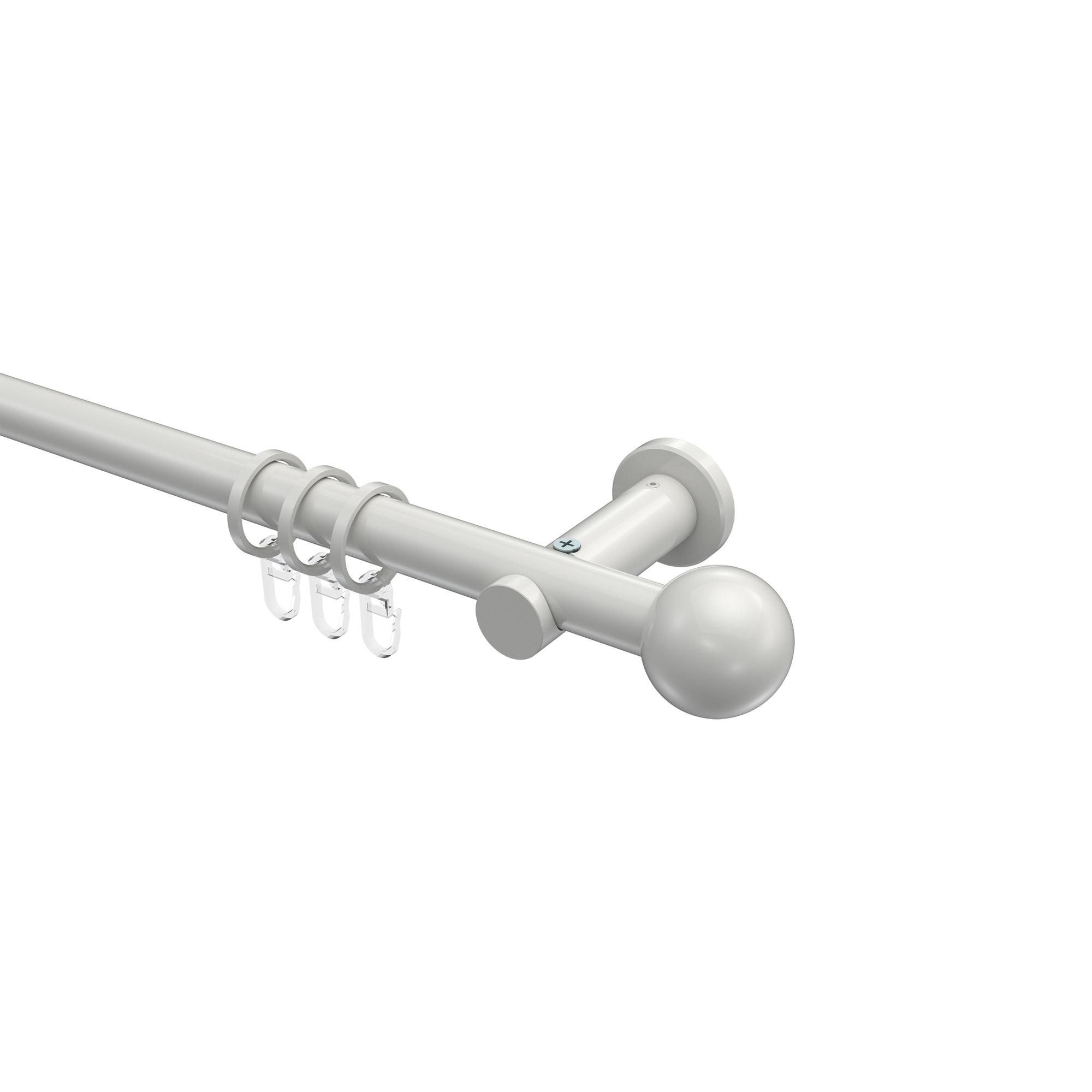 GARDINENSTANGE Platon Luino 520 cm (geteilt in 4 x 130 cm), 1-läufig, 20 mm Ø Weiß - Weiß, Metall (520cm) - INTERDECO