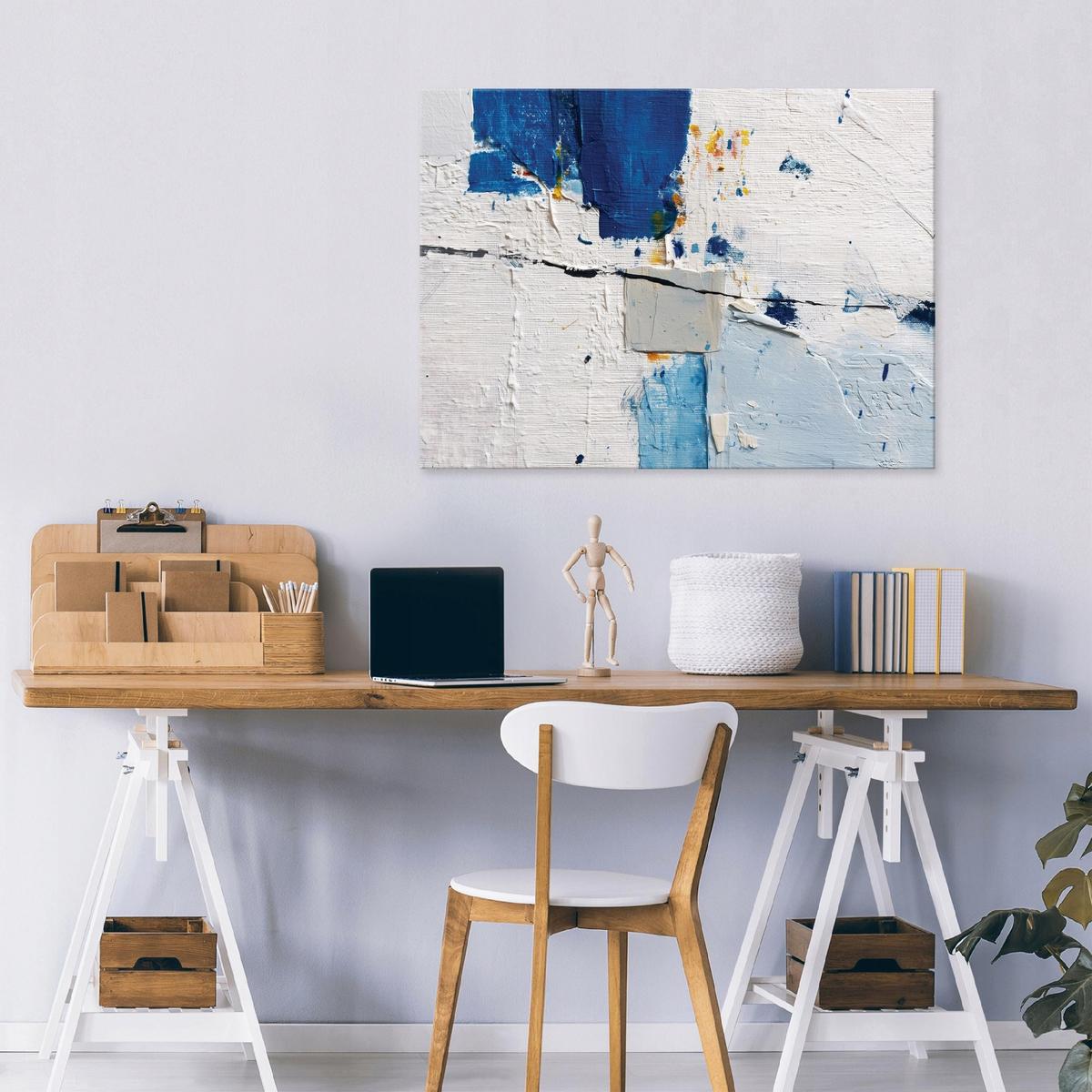 LEINWANDBILD Abstrakt Morceau Grau 100x70 cm - Multicolor, Holzwerkstoff (100/70cm) - Wallarena