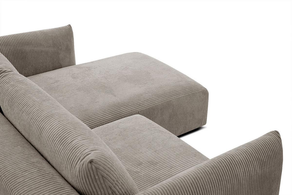 ECKSOFA TAUER 3-Sitzer, taupe - Taupe/Schwarz, Holzwerkstoff/Kunststoff (206/173cm) - Wozimo