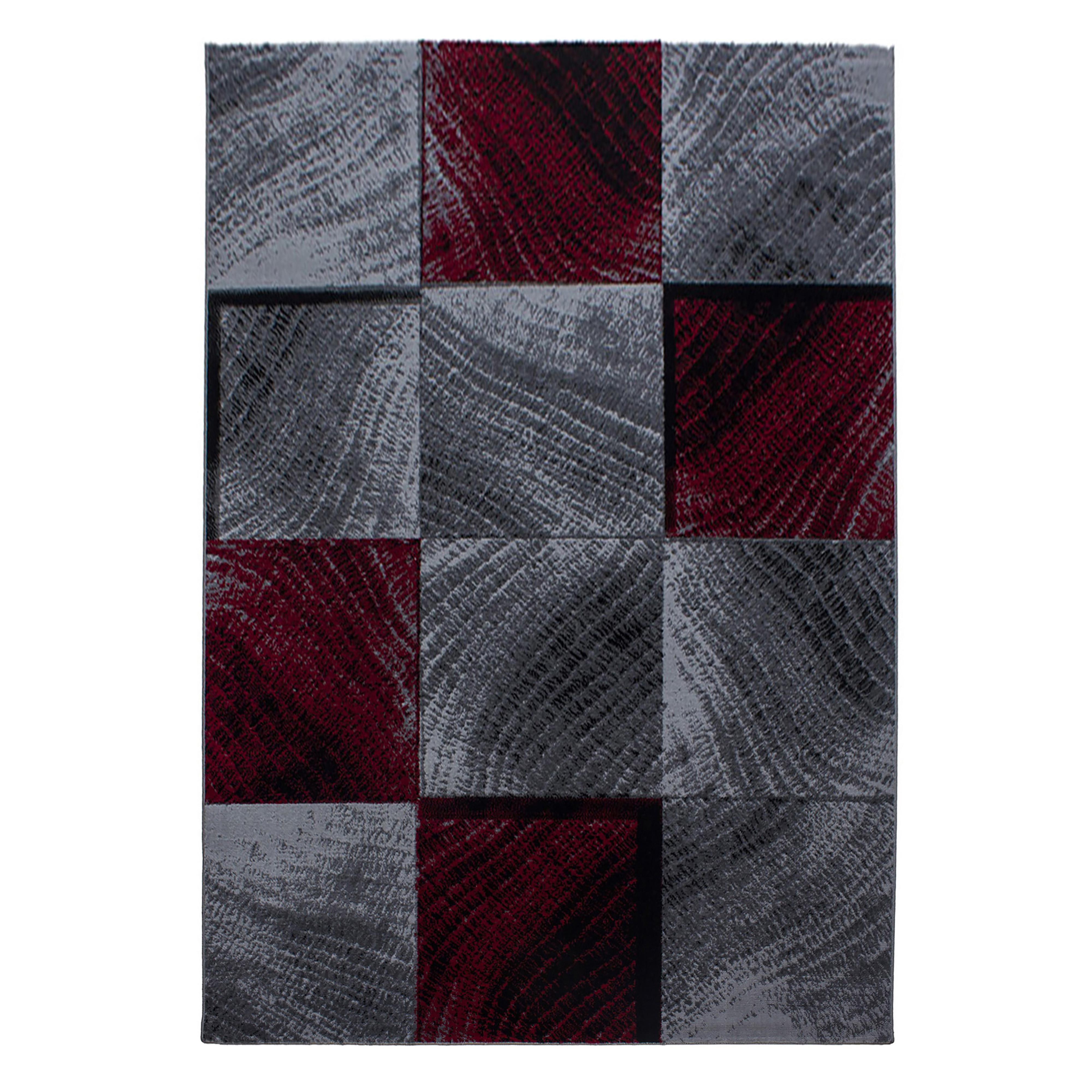 TEPPICH Kurzflor INN in Rot, kariert, 120 x 170 cm - Rot, Textil (170/120cm) - KADIMA DESIGN