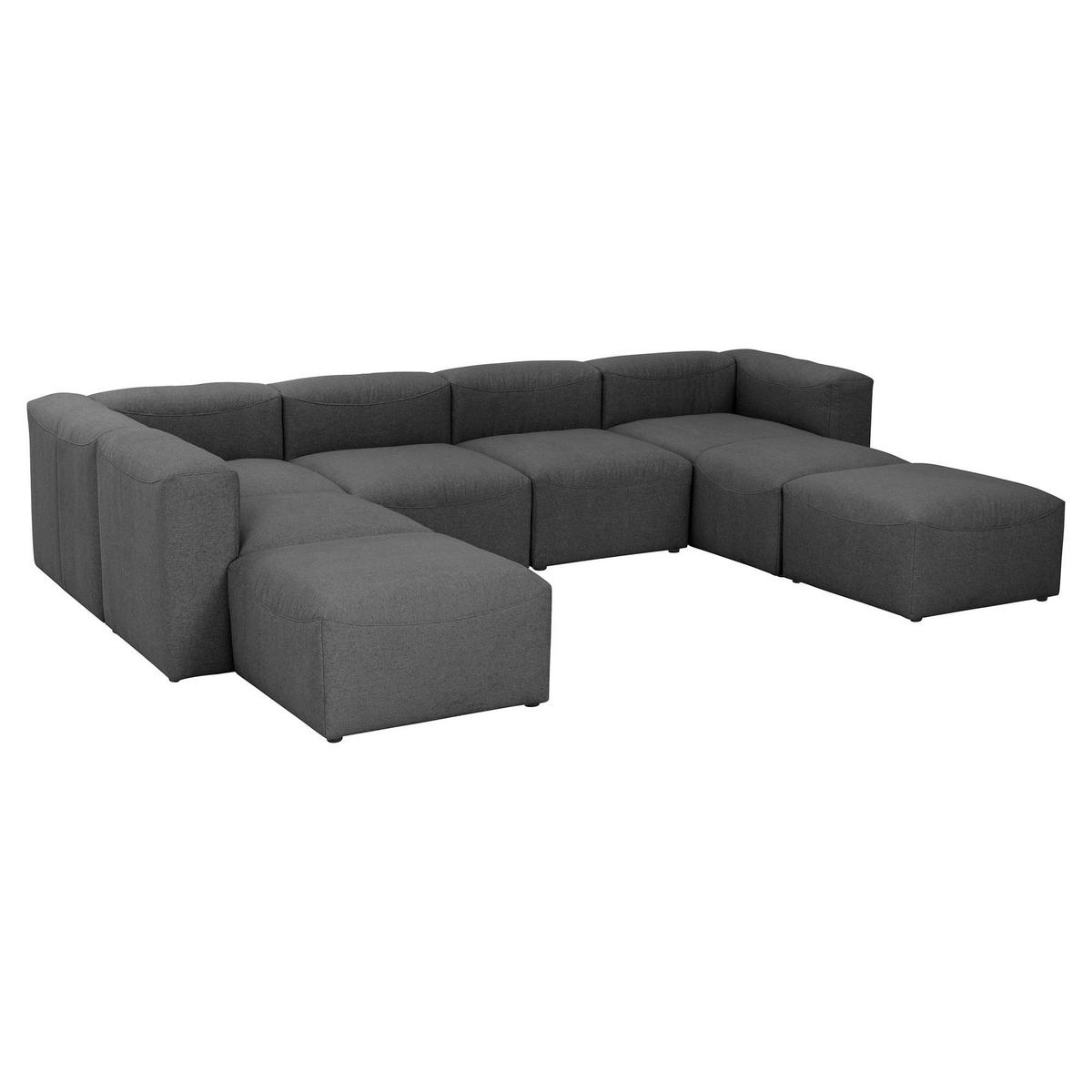 WOHNLANDSCHAFT 1 Kattrina Flachgewebe anthrazit - Anthrazit, Kunststoff (350/73/250cm) - 58aufmkessel