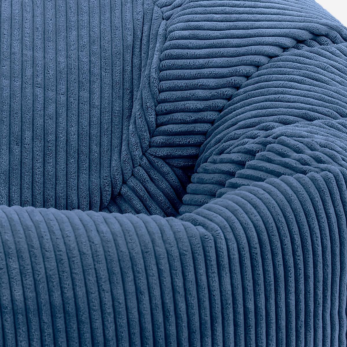 SITZSACK Klassisch + Hocker, Cord - Blau, Kunststoff/Textil (85/50/85cm) - icon