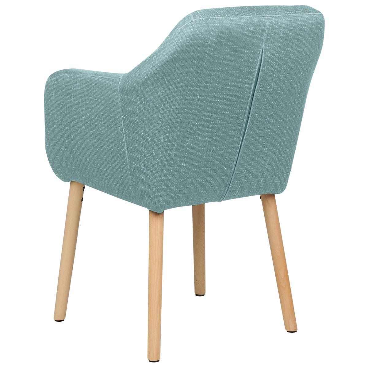 ESSZIMMERSTUHL Samtstoff hellblau Yorkville II - Hellbraun/Blau, Textil (56/82/46cm) - Beliani