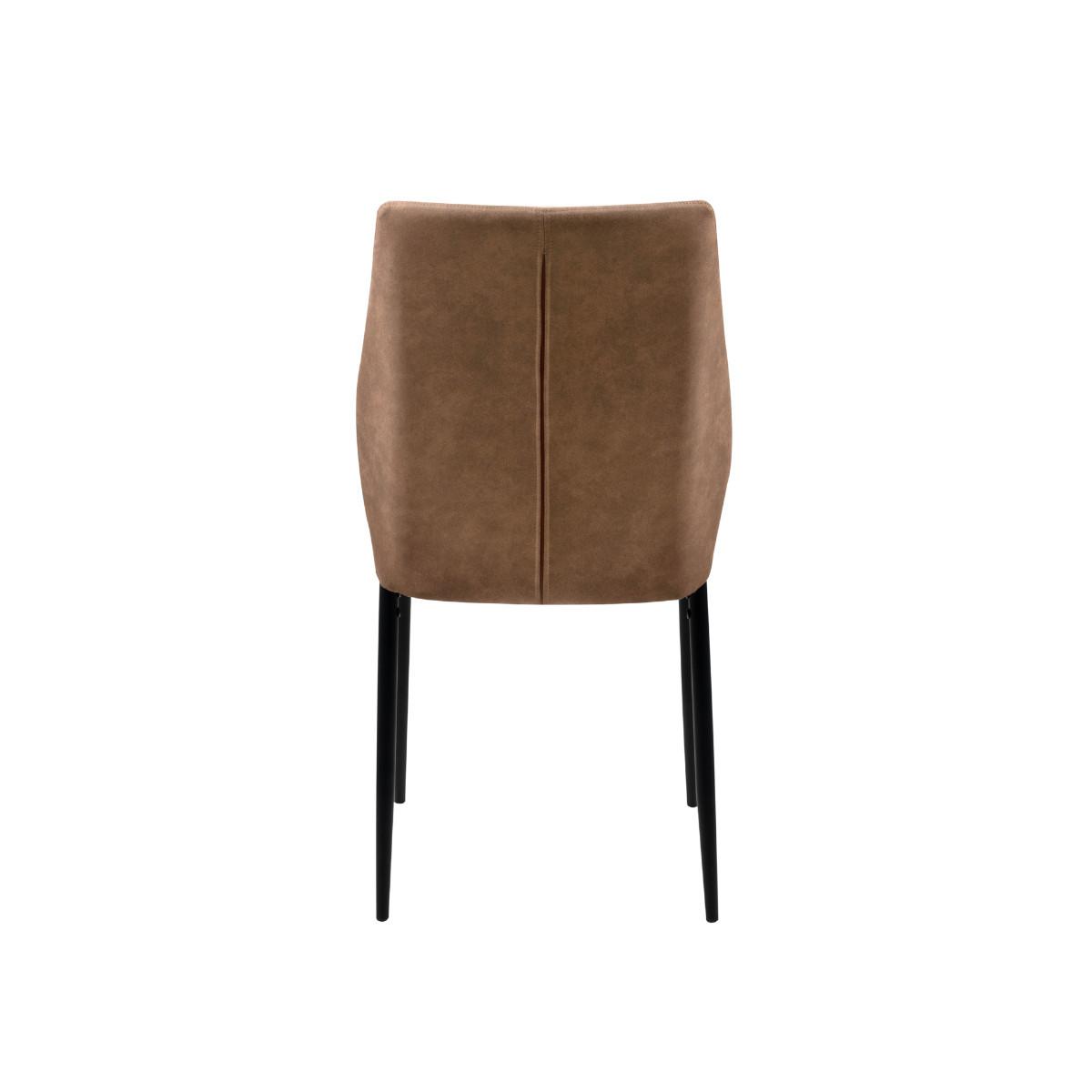 ESSZIMMERSTÜHLE STOFF MIT METALLGESTELL 4er set 45/90/45 cm - Braun, Metall (45/90/48cm) - Calicosy