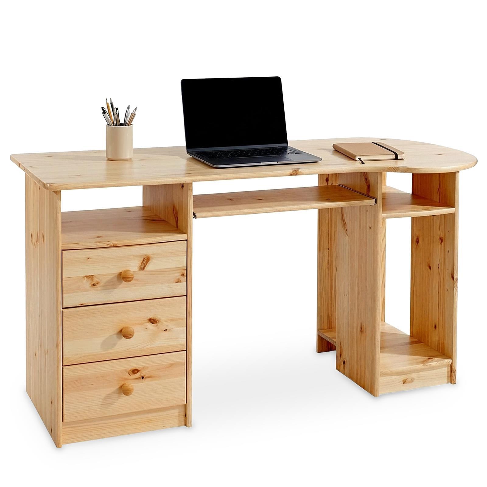 SCHREIBTISCH BOB - Naturfarben, Holz (67/140/74cm) - IDIMEX