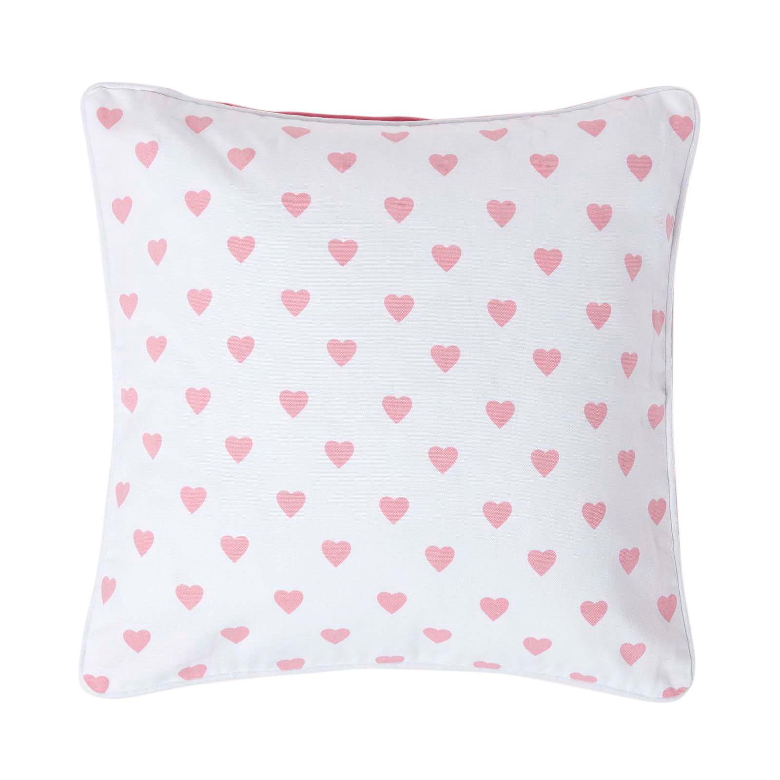 KISSENHÜLLE Herzen 45/45 cm, 100% Baumwolle - Rosa, Textil (45/45cm) - Homescapes