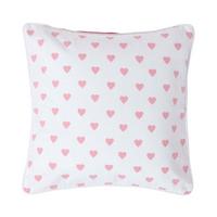 KISSENHÜLLE Herzen 45/45 cm, 100% Baumwolle - Rosa, Textil (45/45cm) - Homescapes