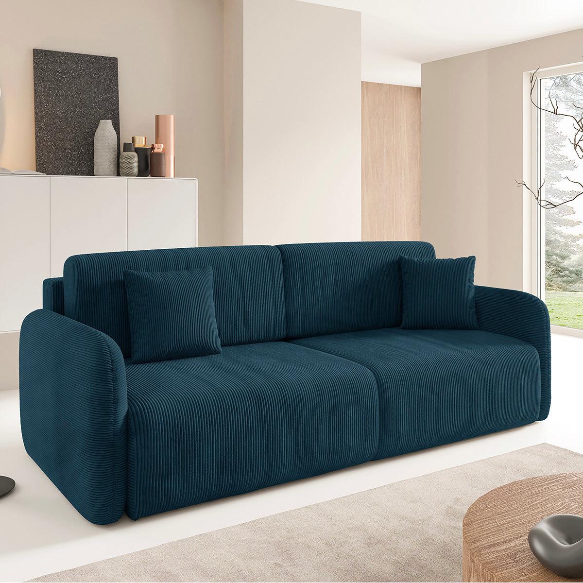 SOFA Dora 3 Sitzplätze Dunkelblau - Blau, Holz (233/92/110cm) - Petits-meubles