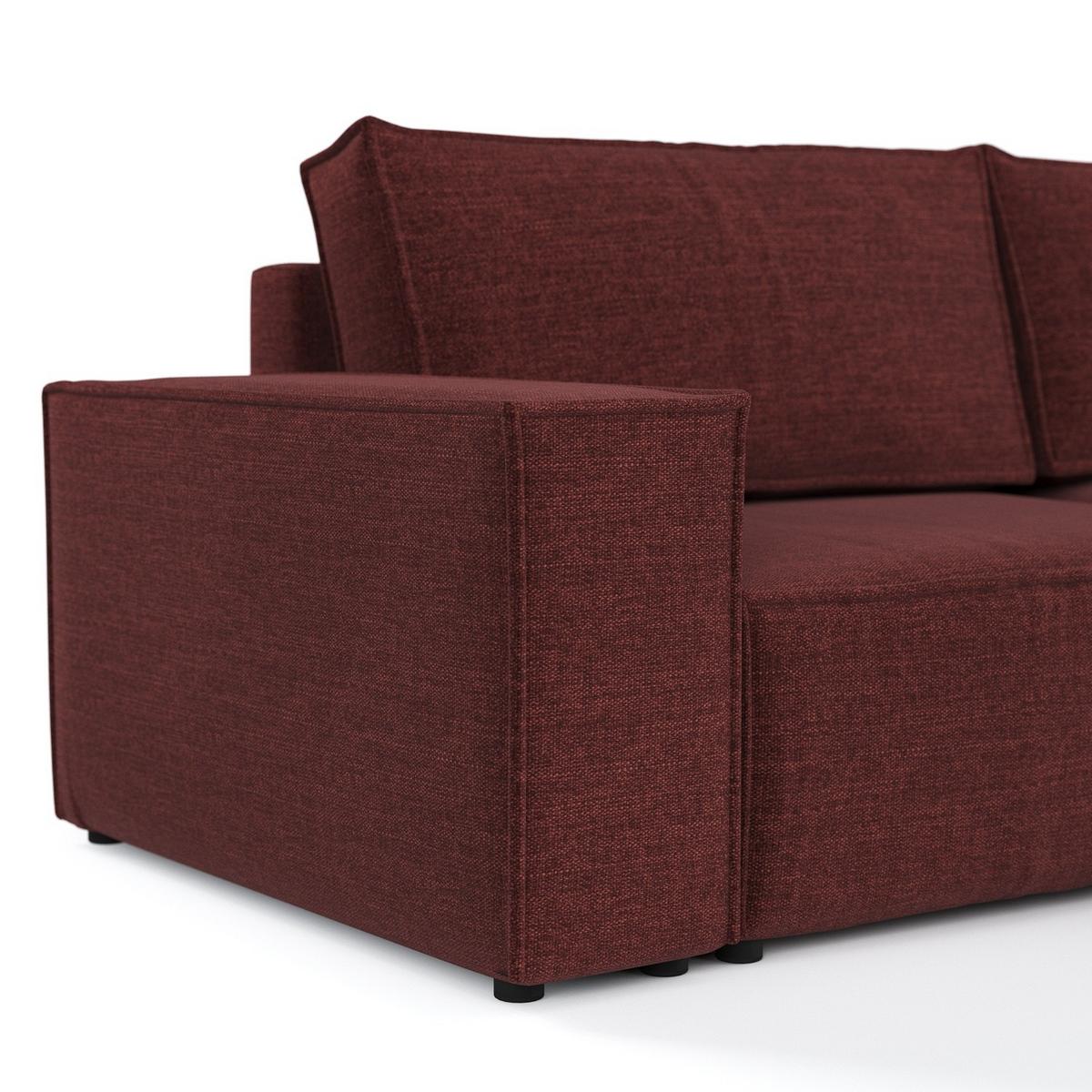ECKSOFA CAVO mit Schlaffunktion Rot im City Stoff - Rot/Schwarz, Holz/Holzwerkstoff (255/148cm) - AltaBeds