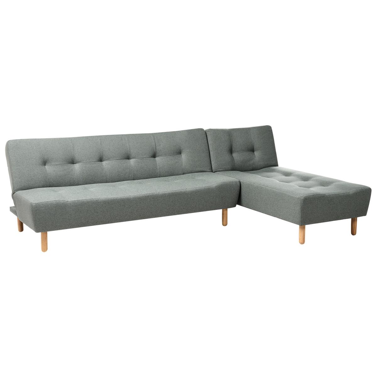 ECKSCHLAFSOFA Modul 4-Sitzer Stoff Grün linksseitig Alsten - Braun/Grün, Textil (258/161cm) - Beliani