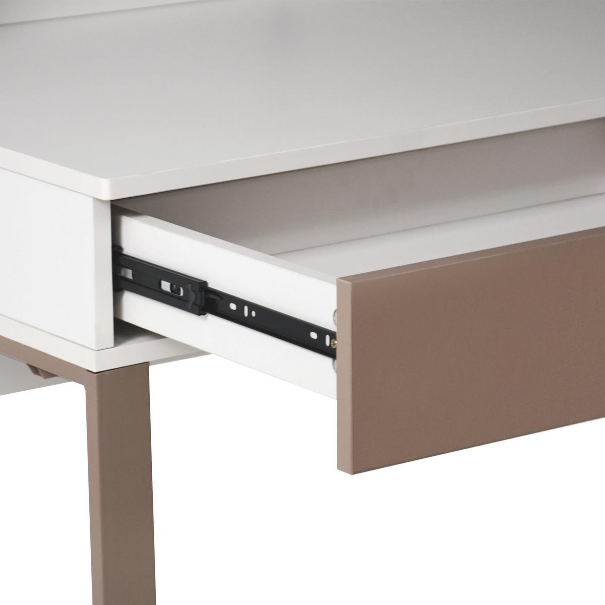 SCHREIBTISCH Boreo für Jugendzimmer, mit 2 Schubladen und Aufsatz mit Regalbode, 120 cm, Kaschmir/Hellbraun - Kaschmir/Hellbraun, Metall (62/120/135cm) - Beautysofa