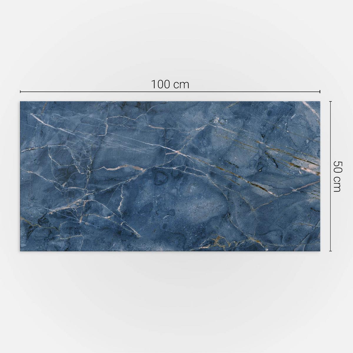 WANDPANEEL 100x50 cm selbstklebend Lazurite - Goldfarben/Dunkelblau, Kunststoff (50/1.6/100cm) - Wallfluent