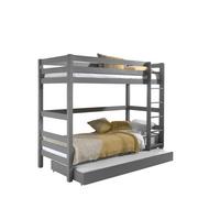 ETAGENBETT Karolina 210x161x105 aus Massivholz in grau - Grau, Holz (90/200cm) - 58aufmkessel