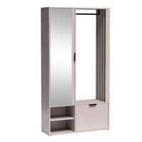 GARDEROBENSCHRANK Milanoir Kaschmir 100/189,4/33 cm - Modern mit Spiegel - Beige, Holzwerkstoff/Kunststoff (100/189.4/33cm) - AX Living