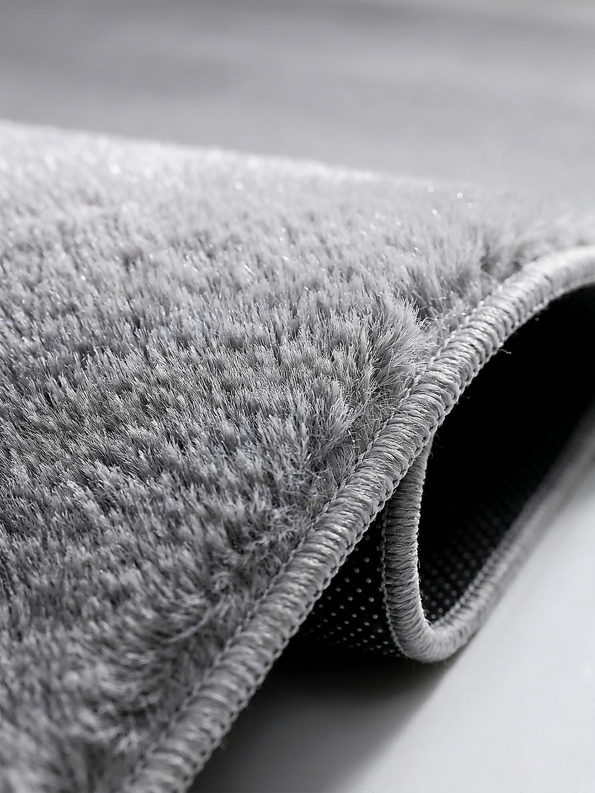 KURZFLORTEPPICH Antirutsch Uni DOUBS Polyester Grau 140 x 200 cm - Grau, Textil (140/200cm) - KADIMA DESIGN