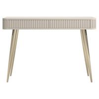SCHMINKTISCH Ovarlo Greige mit 2 Schubladen 113 cm - Taupe/Goldfarben, Holzwerkstoff/Metall (38/113.2/77.9cm) - Selsey