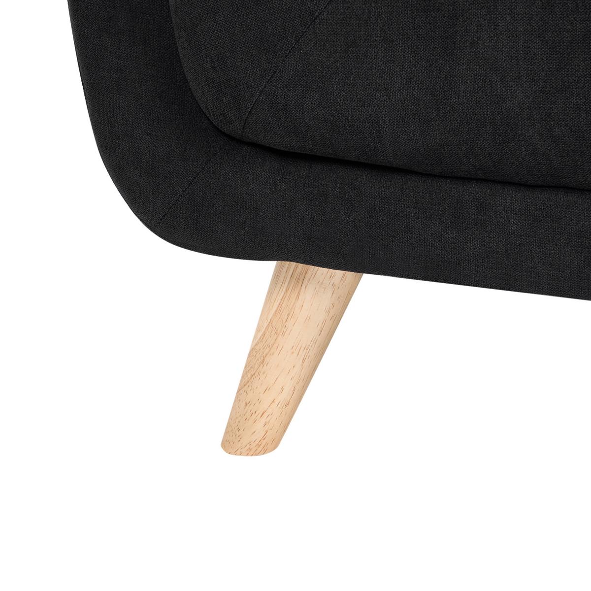 OTTOMANE Stoff Schwarz Habo - Hellbraun/Schwarz, Textil (134/42/60cm) - Beliani