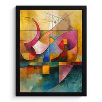 POSTER MIT RAHMENGERAHMTES BILD Kunst - Abstrakt - Modern Bilderrahmen 30x40 cm - Gelb, Papier (30/40cm) - MuchoWow