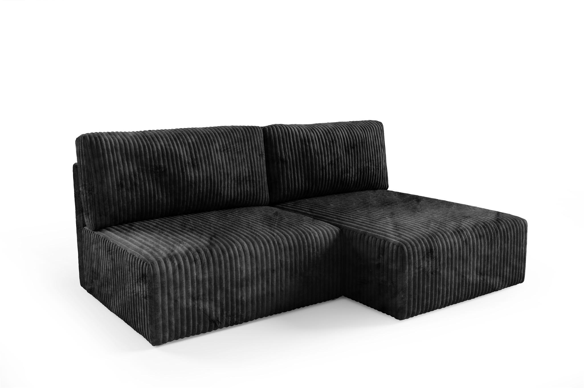 ECKSOFA Natalia Xs - Schwarz, Holzwerkstoff/Textil (210/149cm) - Fun Möbel