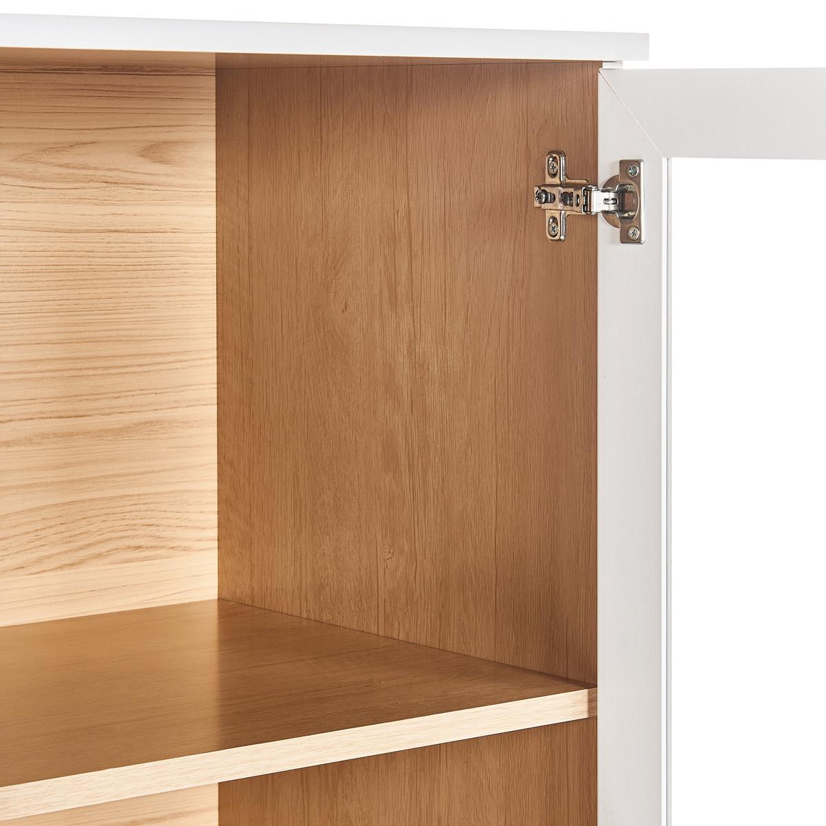 VITRINE mit Glastüren 80 cm Weiß Tingledale - Weiß, Holzwerkstoff (80/151/40cm) - Beliani