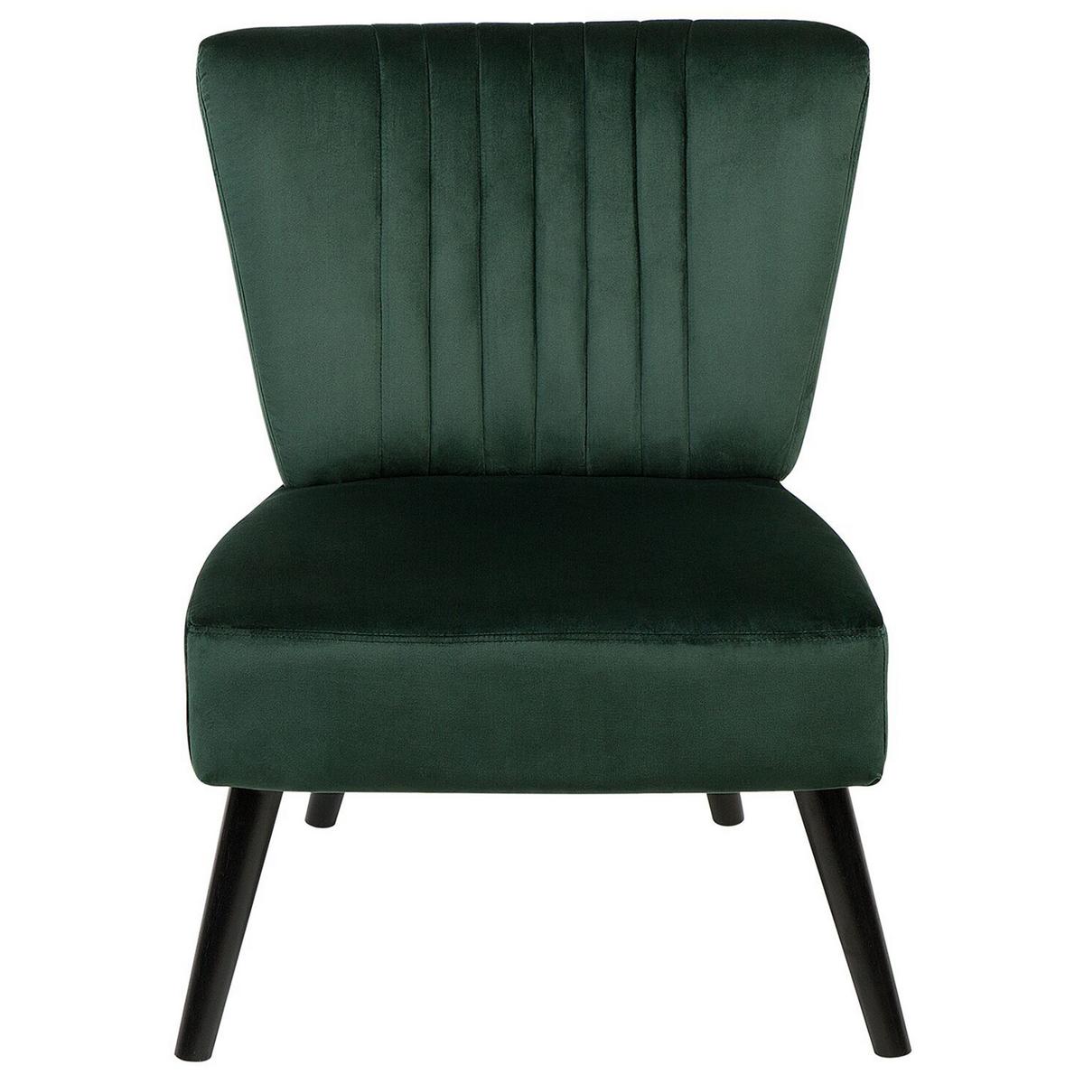 SESSEL Samtstoff Grün Vaasa - Grün, Holz/Textil (61/85/60cm) - Beliani
