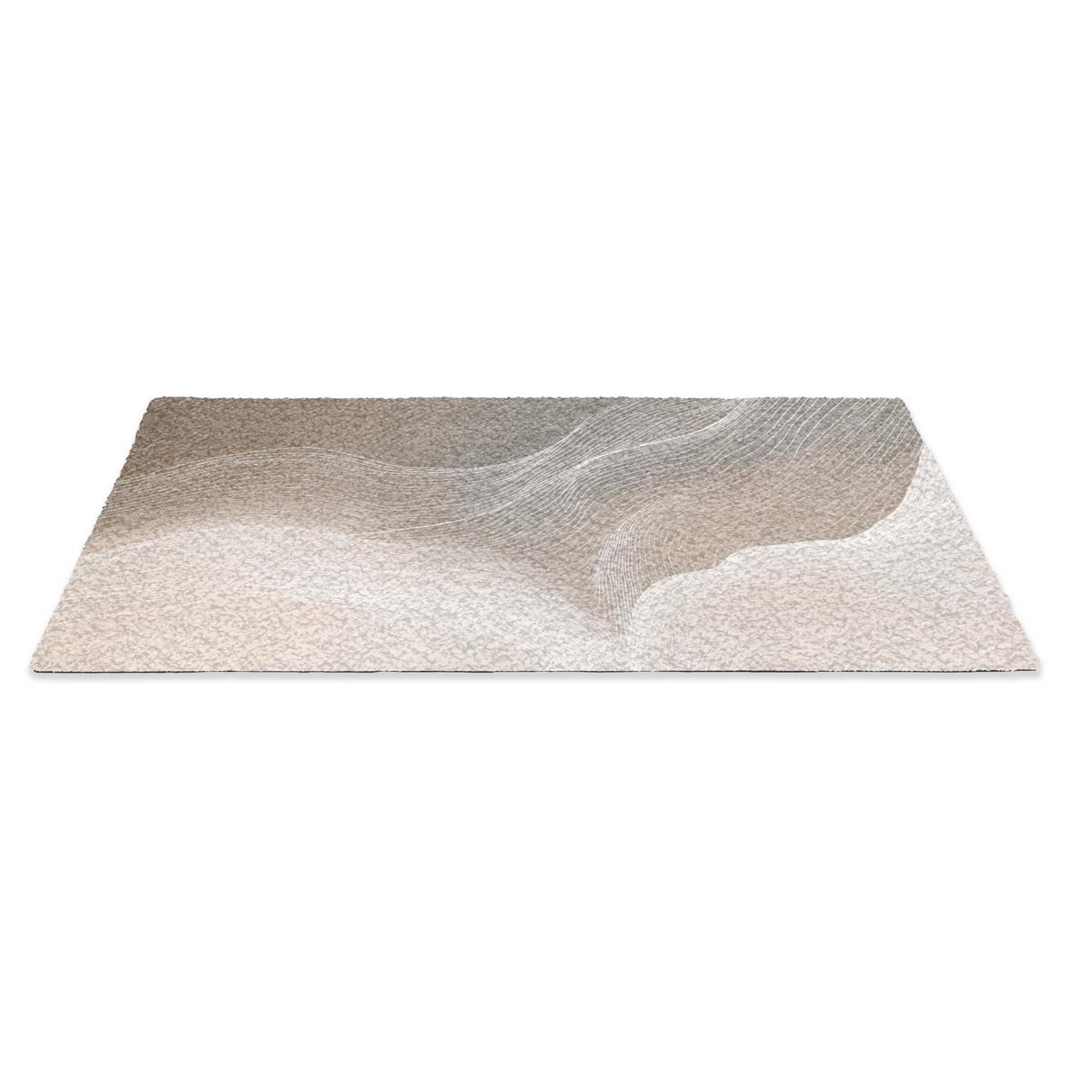FUSSMATTE Wellenlinien - Luftströme - Harmonisch Schmutzfänger 60x40 cm - Beige, Kunststoff (60/0.4cm) - MuchoWow
