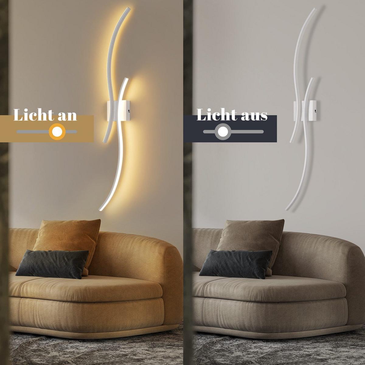 LED WANDLEUCHTE FRANKENBERG II 101.5/13.5/4.9 cm - Weiß, Metall (13.5/4.9/101.5cm) - Nettlife