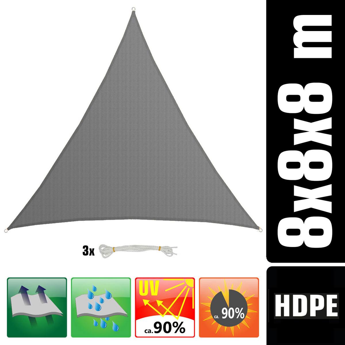 SONNENSEGEL Luftdurchlässig 800 cm Grau - Grau, Kunststoff (800/800cm) - Amanka
