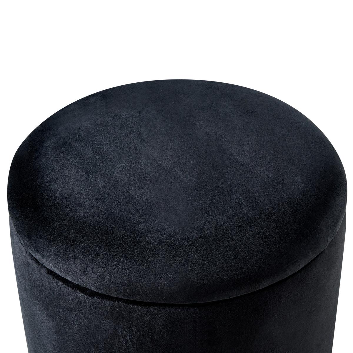 POUF mit Stauraum Samtstoff Schwarz Wenona - Schwarz, Textil (37/40/37cm) - Beliani
