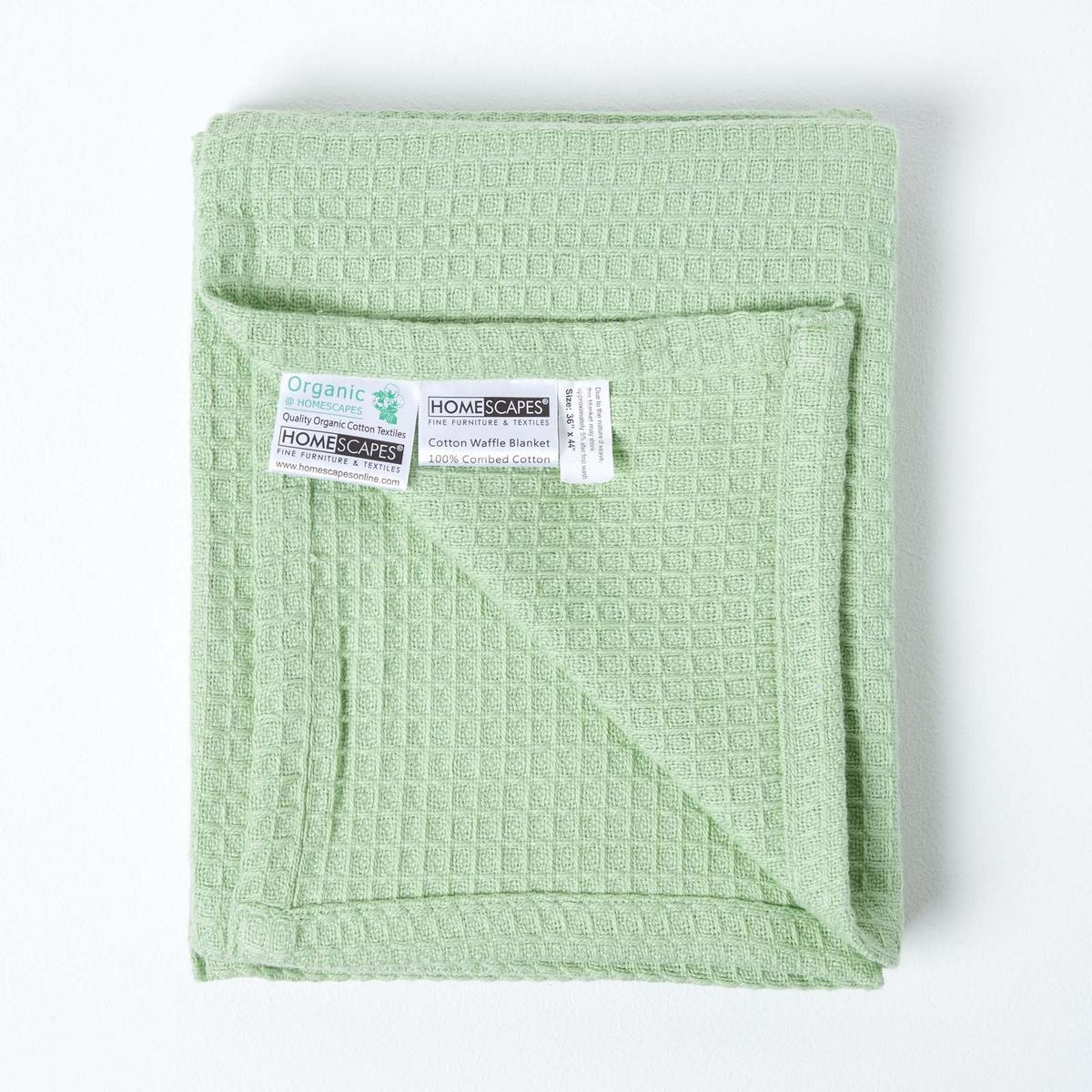 BABYDECKE Waffelpiqué 125/150 cm, Bio-Baumwolle - Grün, Textil (125/150cm) - Homescapes