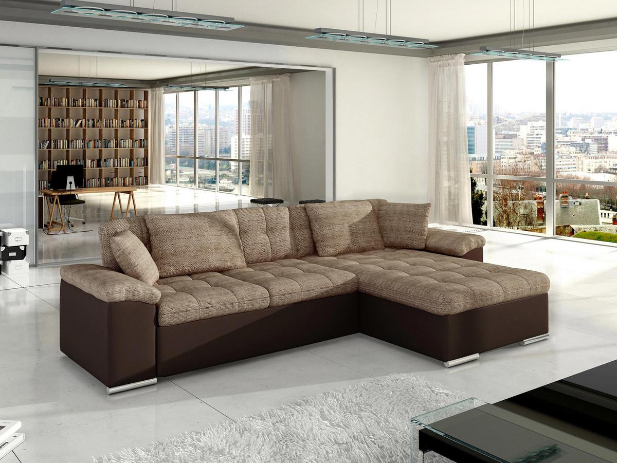 ECKSOFA Diana, Seite: Rechts - Beige/Braun, Holz/Textil (280/160cm) - MIRJAN24