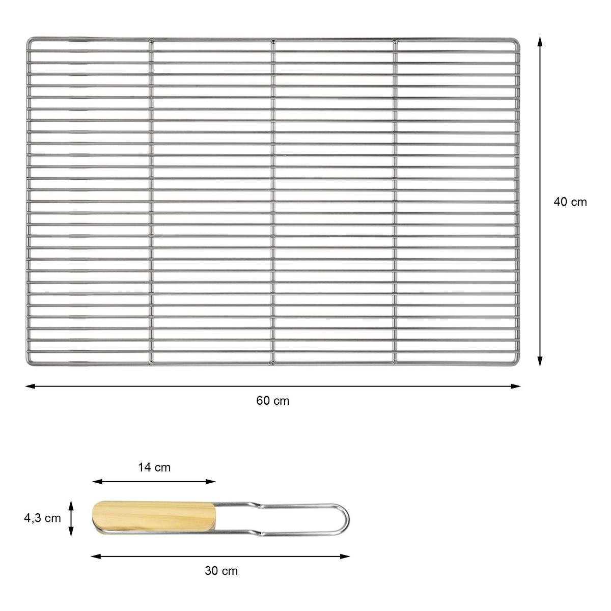 GRILLROST - Silberfarben, Metall (40/60cm) - ECD-Germany