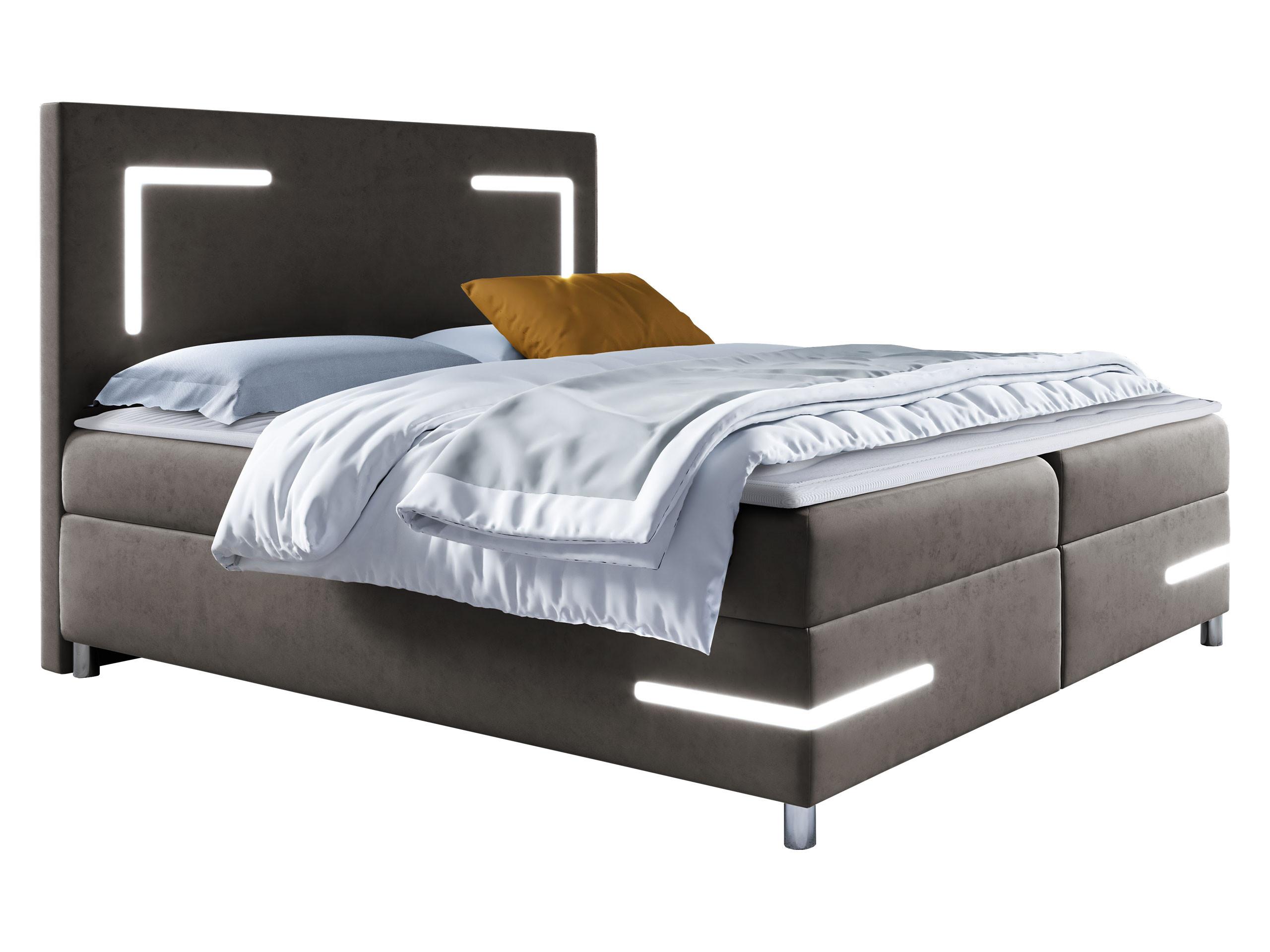 BOXBETT Delos LED - H3 - Dunkelgrau, Holz (160/200cm) - MIRJAN24