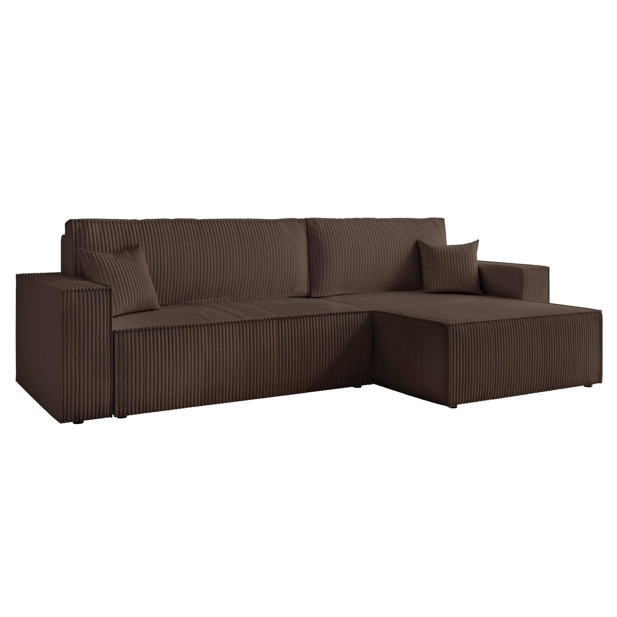 ECKSOFA Adara Max Mit Schlaffunktion - Braun, Holzwerkstoff/Textil (145/276cm) - Fun Möbel