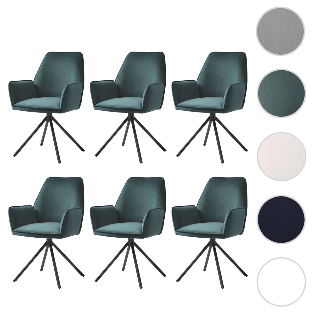 ESSZIMMERSTUHL Grün, Schwarz 6er-Set - Schwarz/Grün, Textil (60/86/60cm) - MCW