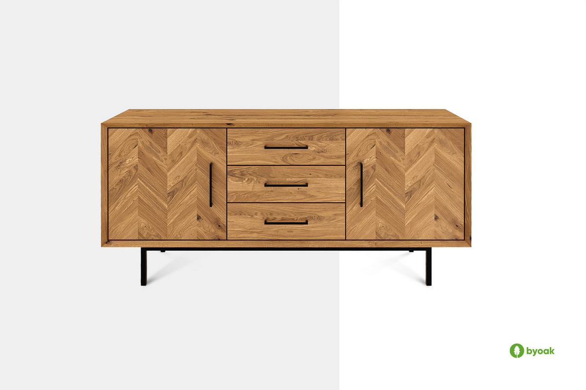 KOMMODE BREIT LEON Kernbuche - Kernbuche, Holz (144/65/45cm) - byoak