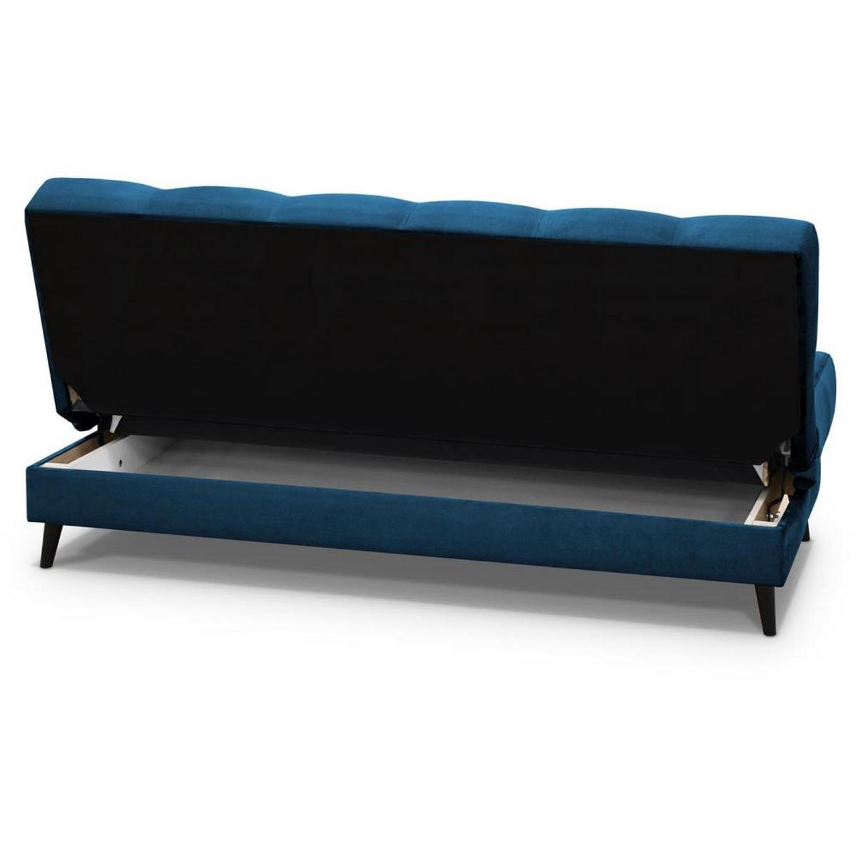 3-SITZER Schlafsofa Nancy dunkelblau - Dunkelblau, Holz/Textil (220/89/93cm) - Beautysofa