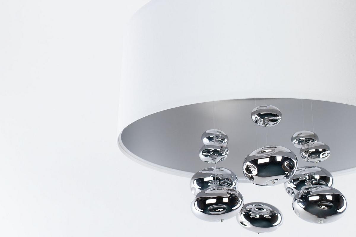 HÄNGELEUCHTE Silber 40/96 cm - Silberfarben/Weiß, Kunststoff (40/1/96cm) - ONZENO