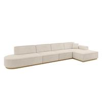 ECKSOFA Ottomane Rechts IREA-L3-v2 - 412x165x80 cm Beige - Beige, Holzwerkstoff/Textil (412/165cm) - ALTDECOR