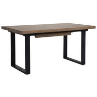 ESSTISCH Axis in rechteckiger Form, ausziehbar, 160-240 cm, Walnuss - Walnussfarben/Schwarz, Metall (90/160/75cm) - Beautysofa