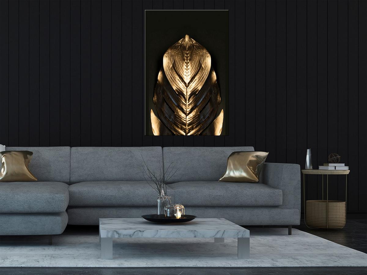 KUNSTDRUCK Gold 80/120 cm - Goldfarben/Schwarz, Textil (80/120cm) - KUNSTLOFT