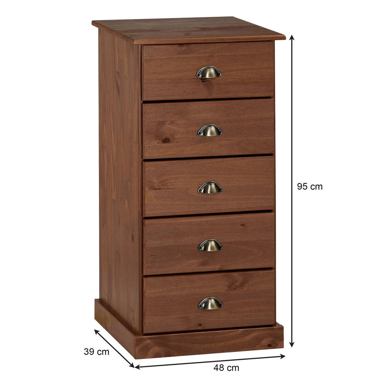 KOMMODE PARIS Kastanie - Kastanienfarben, Holz (48/95/39cm) - IDIMEX