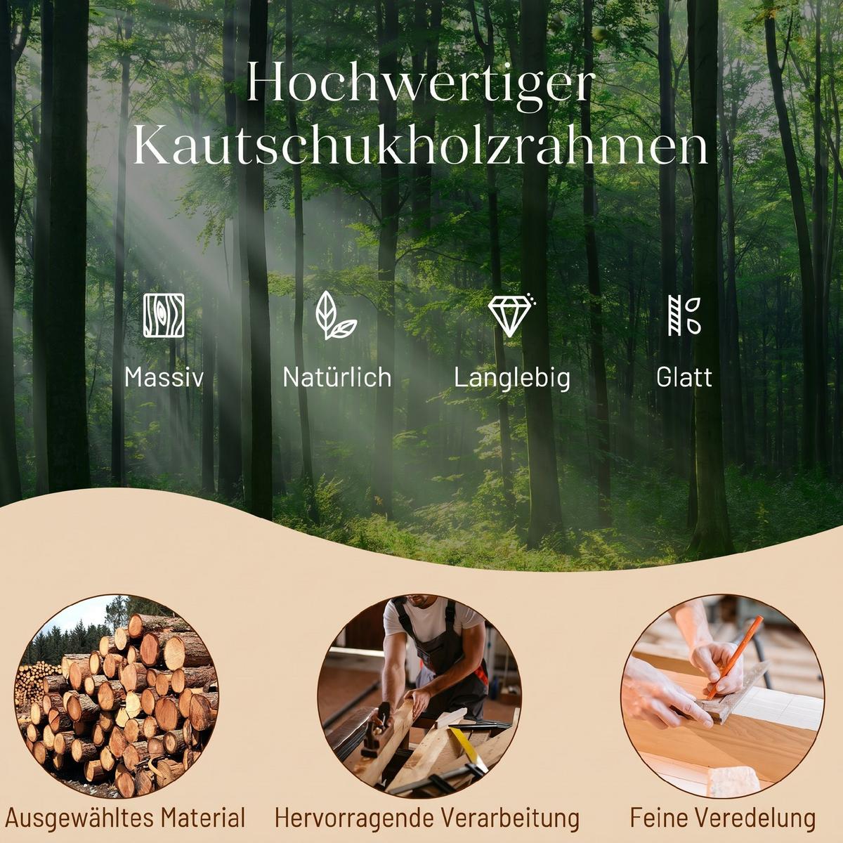 SCHAUKELSTUHL Polyester Beige - Beige/Naturfarben, Holz/Textil (67/105/94cm) - HOMCOM