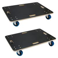TRANSPORTROLLER 2er Set mit 4 Rollen 60x80 cm Traglast 800kg Siebdruck Holzplatte Black - Anthrazit, Holzwerkstoff (80/60/14.5cm) - ECD-Germany