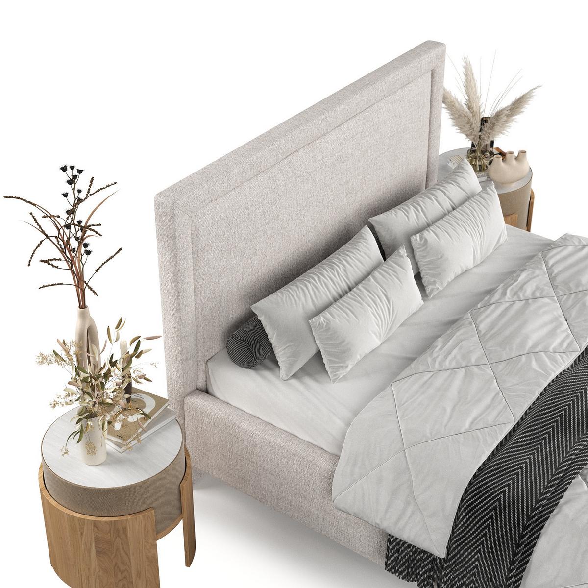 POLSTERBETT Vega 120/200 cm Hellbeige im Neve Stoff - Sandfarben/Naturfarben, Holz/Holzwerkstoff (120/200cm) - AltaBeds