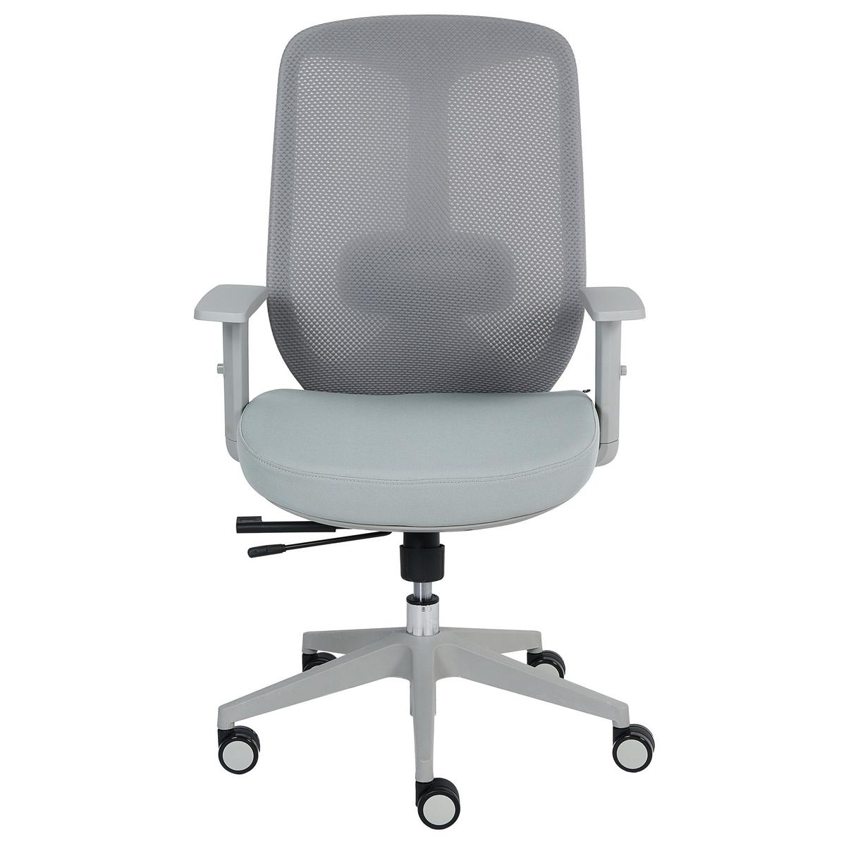BÜROSTUHL Stoff Grau Zelar - Dunkelgrau/Grau, Textil (64/115/60cm) - Beliani