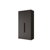 KLEIDERSCHRANK - PORTO - 102 - Schwarz - Schwarz, Holzwerkstoff (102/200/51cm) - ALTDECOR