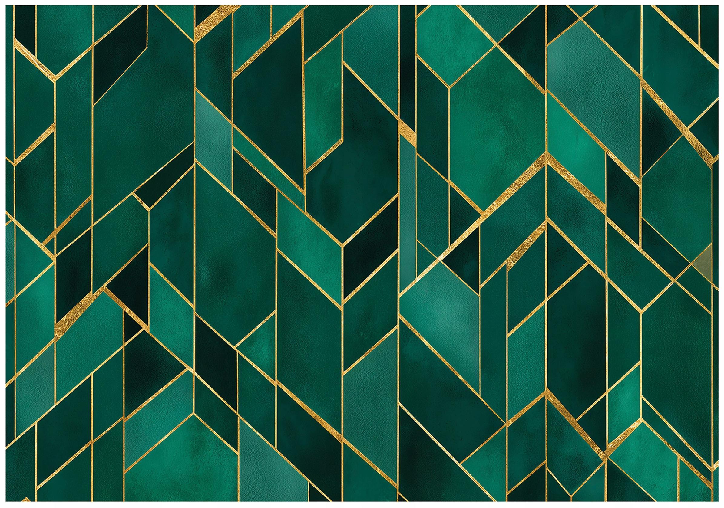 FOTOTAPETE Abstrakt Glamour Grün 250x175 cm - Multicolor, Papier (250/175cm) - Wallarena