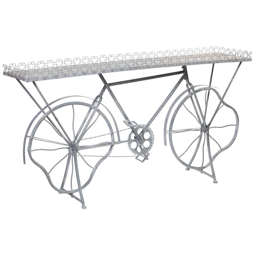 KONSOLENSTISCH Fahrrad aus Metall 177x41x92 cm Grau - Grau, Metall (41.28/177.17/92.71cm) - Wanderlust