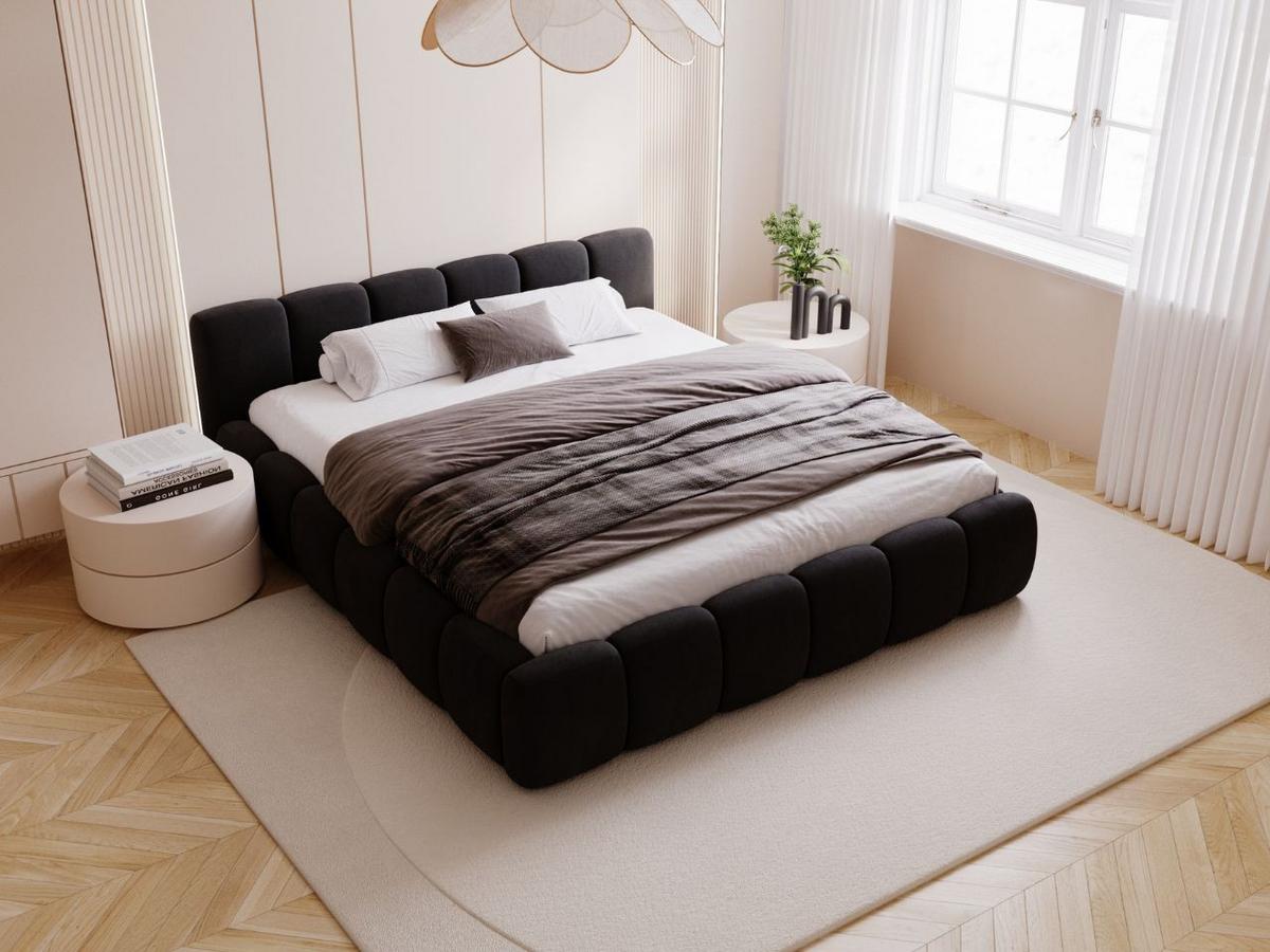 POLSTERBETT Cloud low 200x200 Schwarz - Schwarz, Textil (200/200cm) - Graingold